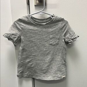 Gap girls Gray Ruffle Sleeve short sleeve top size 2T